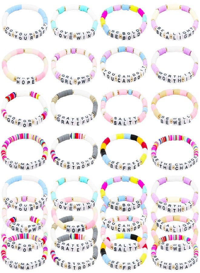yesaior 64 Pcs Inspirational Friendship Bracelets Bulk Adjustable Colorful Motivational Beaded Bracelets Encourage for Women Men Friendsgiving Gifts Christmas Home Office Party Favor Gifts Supplies - Image 1